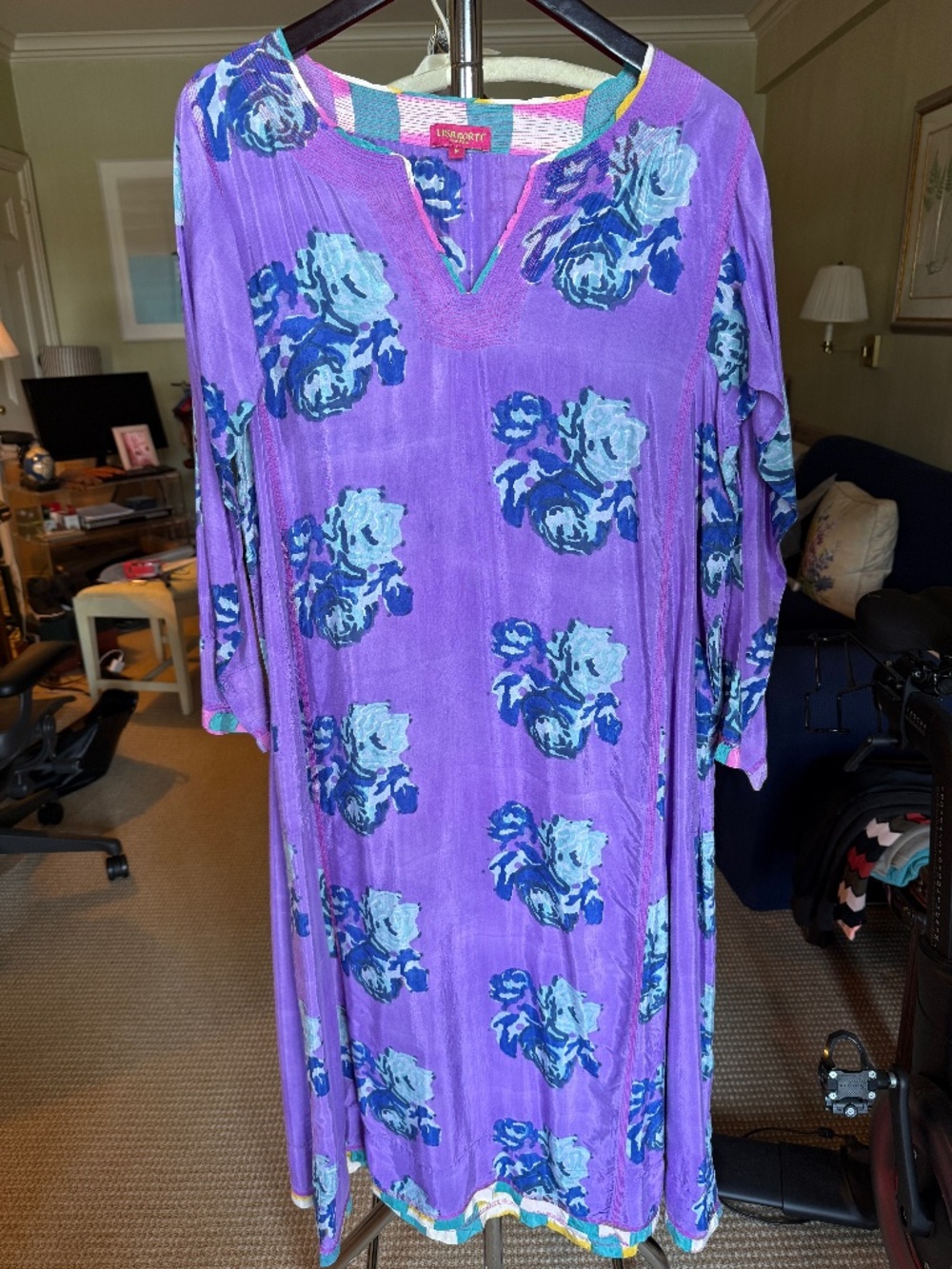 Lisa Corti Milano Purple Floral Tunic Dress